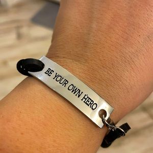 Inspirational Leather message bracelet